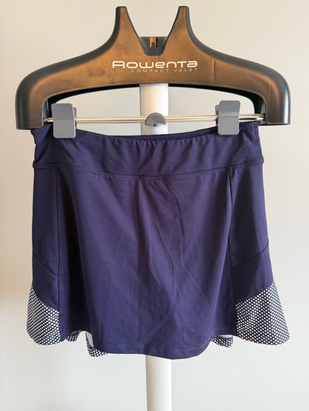 Navy Athletic Skort with Polka Dot Trim